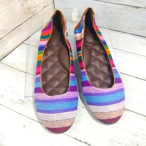 Reef Womens 7.5 Multicolor Woven Striped Tropic Bella Costas Ballet SlipOn Flats